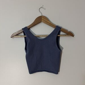Together Deep Blue Twist Crop Top